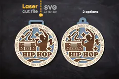 Hip hop Music Medal SVG laser cut file for Glowforge Product Image 3
