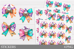 Halloweeen Bow Sticker Printable. Halloween Sticker Design Product Image 1
