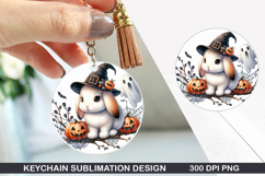 Bunny Keychain Sublimation - Bunny Keychain PNG Design Product Image 1