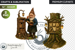 Fantasy clipart Magical Forest Village PNG for scrapbooking Product Image 1