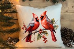 Christmas Cardinal Watercolor Clipart, Christmas Cardinal Product Image 4