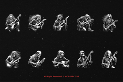 10 Bundle Dark Art Skull Guitarist Band Concert Skeleton Product Image 6