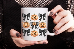 Coquette Pumpkin Png, Preppy Coquette Bow Halloween Png. Product Image 3