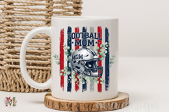 Striped Football Mom PNG, Distressed Helmet Floral Sublimati Product Image 3