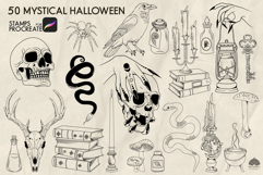 Mystical Halloween Procreate stamps Product Image 4