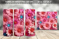 Pink 3D Flowers Tumbler Wrap Design Product Image 1