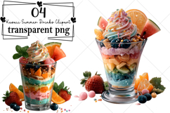 Kawaii Summer Drinks Clipart Watercolor PNG Product Image 1