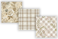 Elegant Toile Digital Paper Pack, Vintage Floral Toile Product Image 4
