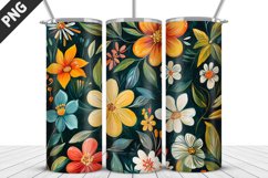 Flowers Tumbler Wrap | Sublimation Design | Tumbler PNG Product Image 1