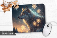 Enchanted Wolf Snowflake Mouse Pad PNG Design Product Image 1