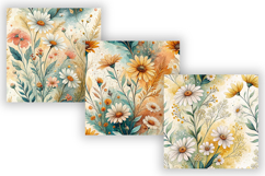 Seamless Folk Floral Pattern Digital Paper, Scandinavian Product Image 4