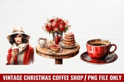 Vintage Christmas Coffee Shop Clipart Product Image 1