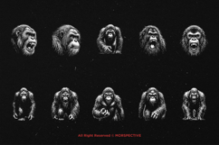 10 Bundle Dark Art Orang Utan Animal jungle Monkey Kong Product Image 6