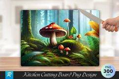 Mushroom in the Middle of a Forest Cutting Board PNG Design Product Image 1