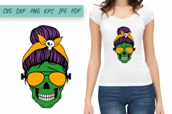 Halloween svg, Mom life svg, Momster svg, Mom Messy Bun svg Product Image 4