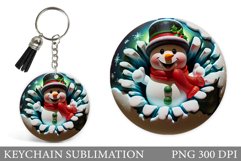 Cute Snowman Keychain Design. Cute Snowman Sublimation Product Image 1