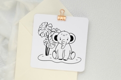Safari Animals Black and White Clipart PNG SVG Product Image 2