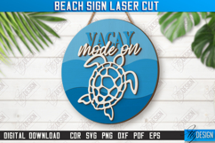 Beach Sign Laser Cut | Summer Front Door Decor | Wall Signs Product Image 1