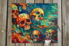 Halloween paint Skulls | Skinny tumbler sublimation designs Product Image 4