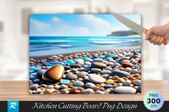Pebbles on a Beach Cutting Board Sublimation Design Product Image 1