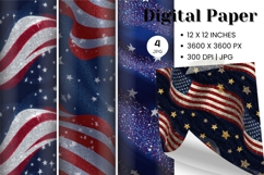 4th of July Patriotic USA American Flag Background Wallpaper Product Image 1