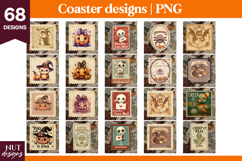 Postage Stamp Halloween coaster Cute Halloween magnets Product Image 4