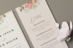 wedding card invitation with peonies flower partition Product Image 4