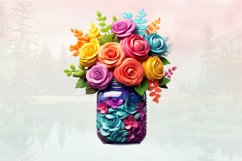 3d Flowers in Jar sublimation Clipart Bundle, 3D Product Image 4