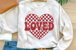 LOVED PNG | Checkered Heart Valentine Sublimation Design Product Image 1