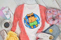 Swimming Floater Cat Sublimation Design , Summer Cat PNG Product Image 4