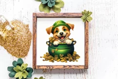 St Patricks Day Dog with Gold Coin Clipart, St Patricks Day Product Image 4