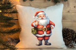Watercolor Santa Claus Sublimation Clipart, Santa PNG Product Image 4