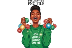 Christmas motivational women png design for T-shirts Product Image 1