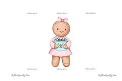 Pink Christmas Cookie Clipart Set Product Image 3