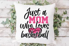 Just a mom who loves baseball svg, Basketball svg Product Image 3