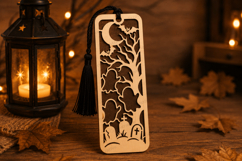 Halloween Bookmark Laser Cut SVG File, Halloween Laser Cut Product Image 1