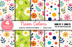 Neon Colors Digital Paper Pattern JPG Product Image 1