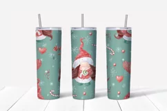Christmas Nice Gnome Girls Skinny tumbler wrap design Product Image 6
