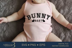 Easter Saying Bunny Baby SVG PNG | Baby Shower SVG Bunny Product Image 4