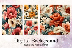 Flower Pattern Background Wallpaper Digital Paper_4 Product Image 1