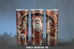 Santa Claus Tumbler Wrap Sublimation Designs| Christmas PNG Product Image 4