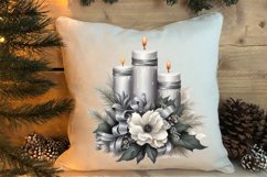 Cute Silver Christmas Watercolor Clipart, Christmas SVG Product Image 3