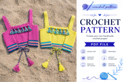 Colorblock Crochet Crop Top Pattern PDF Product Image 4