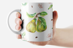 Pear Watercolor Seamless Patterns, Flower Fruit Illustration Product Image 5