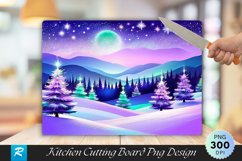 Lavender and Mint Holiday Night Cutting Board PNG Design Product Image 1