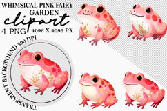 Whimsical Pink Fairy Garden Clipart Png Product Image 1