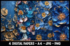 4 Beautiful Flowers Digital Papers I Junk Journal Pages Product Image 1