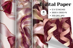 Bow Ribbon Background Bow Digital Paper Pattern Wallpaper_14 Product Image 1