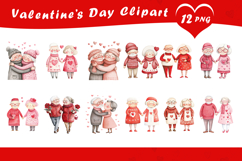 Valentine Kids Couples Clipart PNG Product Image 1