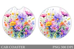 Flowers Car Coaster Design. Wildflowers Car Coaster Product Image 1